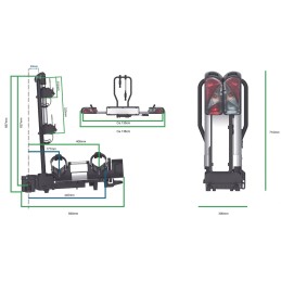 PROUSER Diamant FG2 uchwyt na hak na 2 rowery SKŁADANY