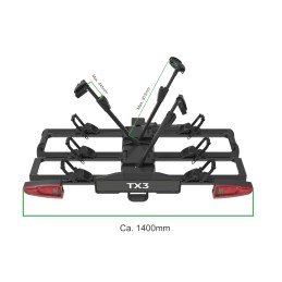 SPINDER TX3 LED uchwyt na hak na 3 rowery SKŁADANY CZARNY